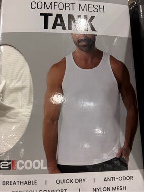 32 Degrees Cool Mesh Tank 3-Pack Mens white Anti-Odor Comfort NEW S/M/L